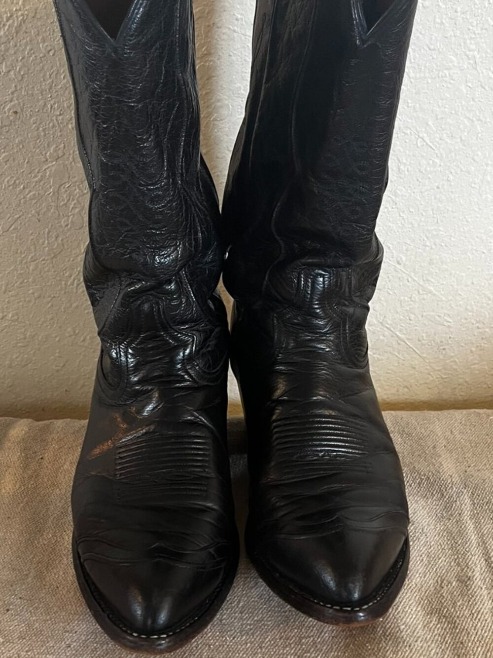 Tony Lama Men's Black Leather Style C9752 Reg C4962 Cowboy Boots Sz 9D - Picture 13 of 13